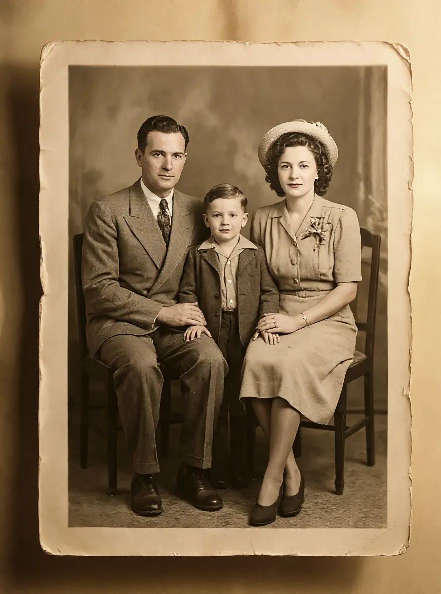 Vintage family photo restoration